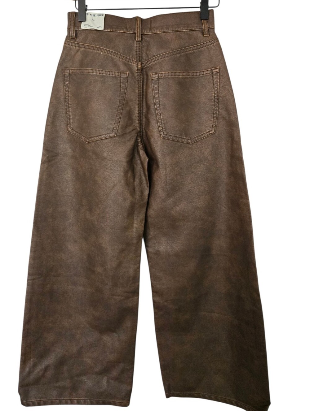 NWT Free People We The Free Misha High Rise Wide Barrel Faux Leather Pants 25 - Picture 5 of 9